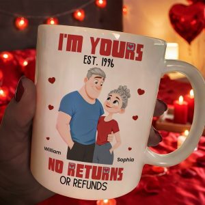 I'm Yours No Returns Or Refunds New Version Cartoon Couple - Personalized Mug