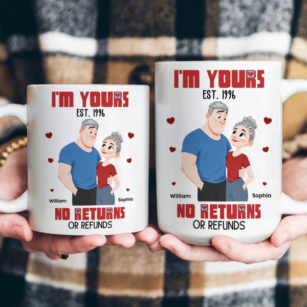 I'm Yours No Returns Or Refunds New Version Cartoon Couple - Personalized Mug