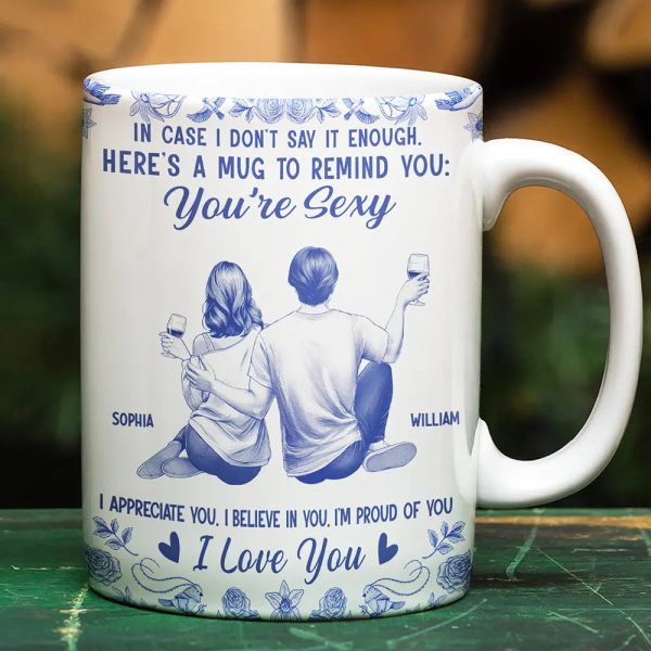 In Case I Don't Say It Enough Couples Toile - Personalized White Edge-to-Edge Mug In Case I Don't Say It Enough Couples Toile - Personalized White Edge-to-Edge Mug