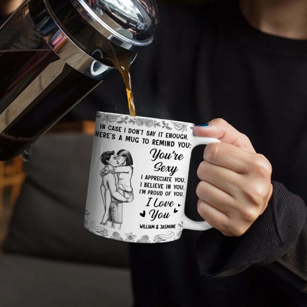 In Case I Don't Say It Enough Kising Couples Toile - Personalized White Edge-to-Edge Mug In Case I Don't Say It Enough Kising Couples Toile - Personalized White Edge-to-Edge Mug