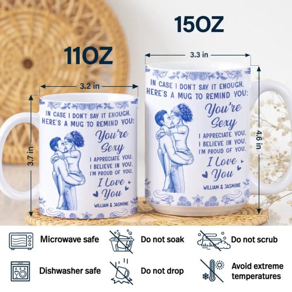 In Case I Don't Say It Enough Kising Couples Toile - Personalized White Edge-to-Edge Mug In Case I Don't Say It Enough Kising Couples Toile - Personalized White Edge-to-Edge Mug