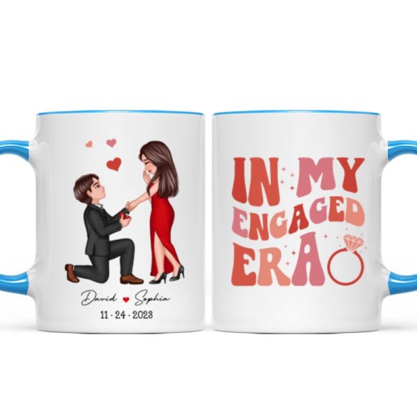 In My Engaged Era Couple Proposal Engagement Gift Future Bride Gift Ideas, Bridal Shower Gift for Her, Bride Mug Wedding Gift for Friend Newly Engaged Personalized Mug