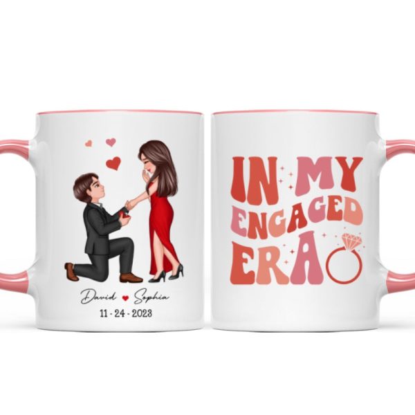 In My Engaged Era Couple Proposal Engagement Gift Future Bride Gift Ideas, Bridal Shower Gift for Her, Bride Mug Wedding Gift for Friend Newly Engaged Personalized Mug