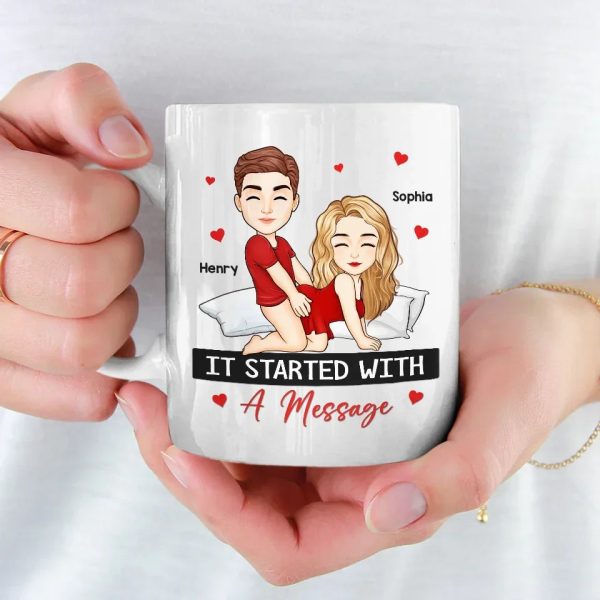 It Started With A Message - Couple Personalized Custom Mug - Christmas Gift For Husband Wife, Anniversary It Started With A Message - Couple Personalized Custom Mug - Christmas Gift For Husband Wife, Anniversary