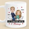 It Started With A Message - Couple Personalized Custom Mug - Christmas Gift For Husband Wife, Anniversary It Started With A Message - Couple Personalized Custom Mug - Christmas Gift For Husband Wife, Anniversary