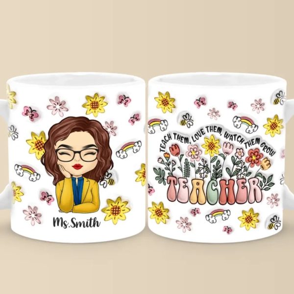 It Takes A Big Heart To Shape Little Minds - Teacher Personalized Custom 3D Inflated Effect Printed Mug - Gift For Teacher It Takes A Big Heart To Shape Little Minds - Teacher Personalized Custom 3D Inflated Effect Printed Mug - Gift For Teacher