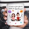 It Takes A Long Time Grow And Old Friends Birth Month Flowers Personalized Mug