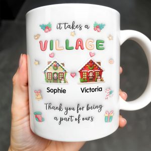 It Takes A Village Thank You For Being Part Of Ours - Personalized Custom Coffee Mug - XMAS041_MG