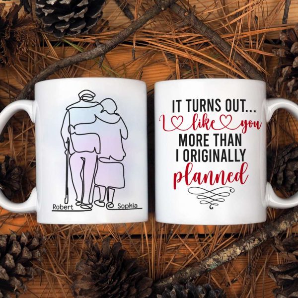 It Turns Out I Like You More Than I Originally Planned, Old Couple White Mug