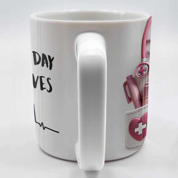 It's A Beautiful Day To Save Lives, Medical Scrubs And Stethoscope - Personalized Custom Coffee Mug - DOC017_MG It's A Beautiful Day To Save Lives, Medical Scrubs And Stethoscope - Personalized Custom Coffee Mug - DOC017_MG