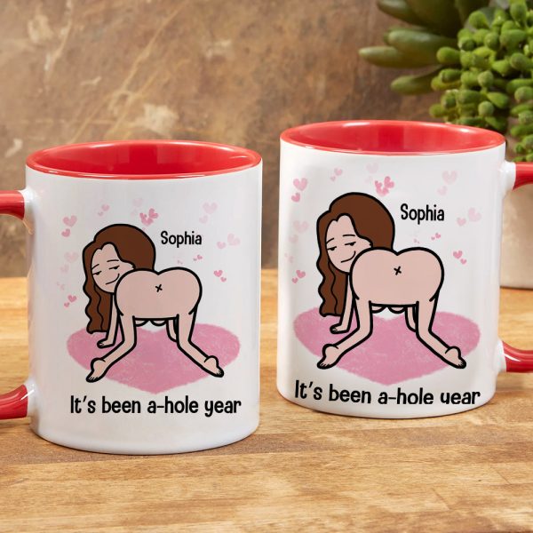 It's Been A-Hole Year Personalized Mug, Gift For Couple, Couple Anniversary Gift, Funny Couple Mug