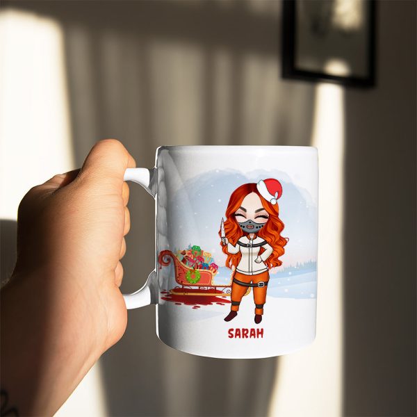 It's Either Serial Killer Documentaries Or Christmas Movies I Either Sleighin' Or Slayin', Black Night Girl White Mug It's Either Serial Killer Documentaries Or Christmas Movies I Either Sleighin' Or Slayin', Black Night Girl White Mug