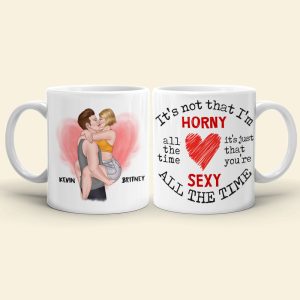 It's Not That I'm Horny Personalized Naughty Couple Mug, Gift For Couple