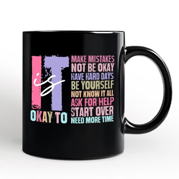 It's Okay To Mental Health Personalized Mug, Inspirational Self-Care Gift with Custom Name and Positive Affirmations It's Okay To Mental Health Personalized Mug, Inspirational Self-Care Gift with Custom Name and Positive Affirmations
