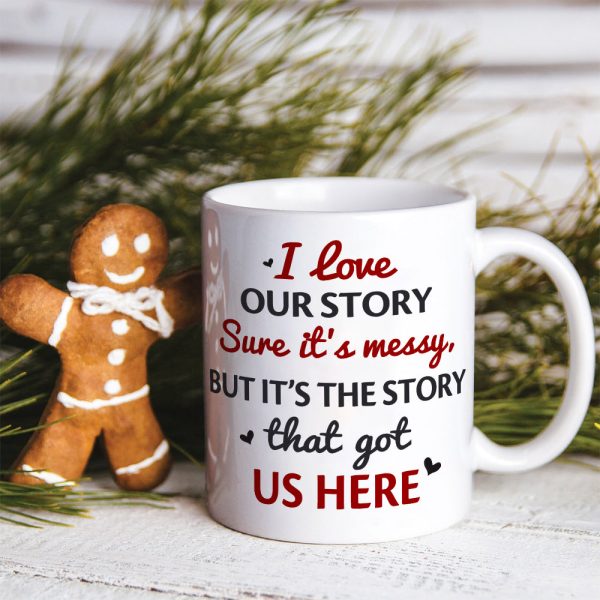 It's the story that got us here , Personalized White Mug for Couples It's the story that got us here , Personalized White Mug for Couples
