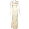 Ivory Satin Backless Maxi Dress Ivory Satin Backless Maxi Dress