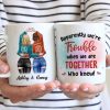 Jeans Jacket Besties Watercolor Personalized Mug