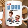 Just A Dad And His Girl 3D Cartoon - Personalized Mug Just A Dad And His Girl 3D Cartoon - Personalized Mug