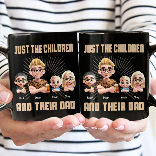 Just A Dad And His Girl 3D Effect Crossed Arms - Personalized Mug Just A Dad And His Girl 3D Effect Crossed Arms - Personalized Mug