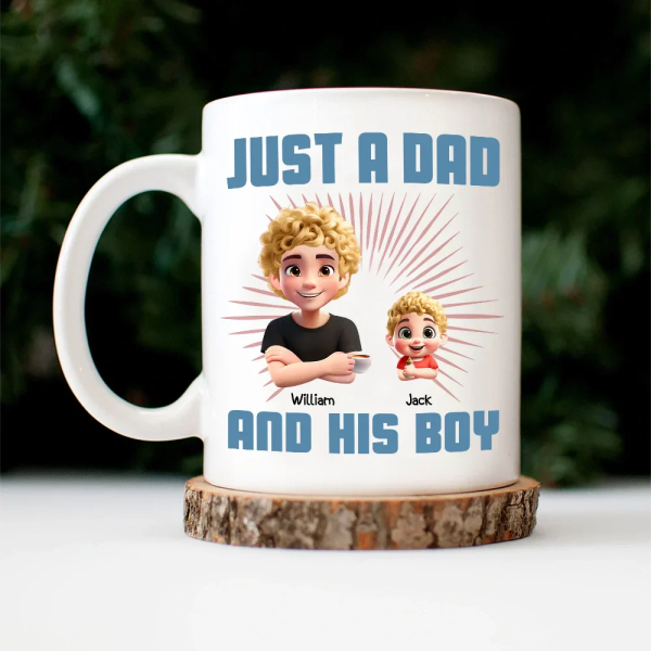 Just A Dad And His Girl 3D Effect Crossed Arms - Personalized Mug Just A Dad And His Girl 3D Effect Crossed Arms - Personalized Mug