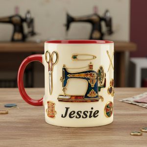 Just A Girl Who Love Sewing - Personalized Accent Mug - Gift For Her, Sewing Lovers NL122
