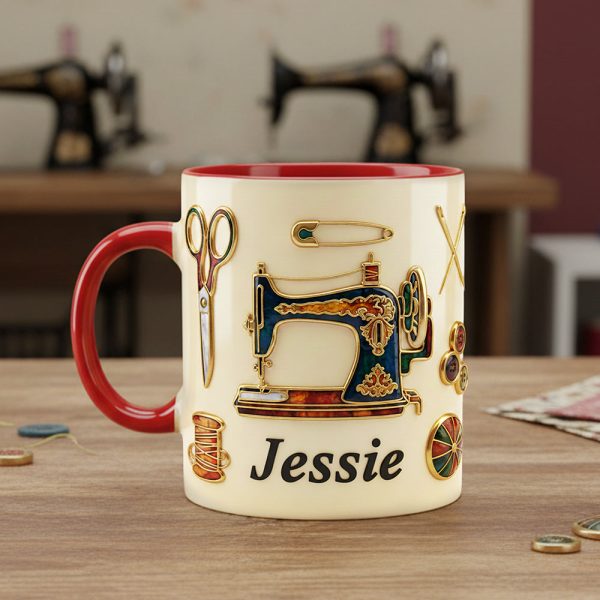 Just A Girl Who Love Sewing - Personalized Accent Mug - Gift For Her, Sewing Lovers NL122 Just A Girl Who Love Sewing - Personalized Accent Mug - Gift For Her, Sewing Lovers NL122