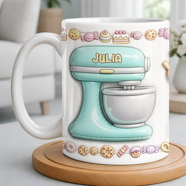 Just A Girl Who Loves Baking With Mixer And Cupcakes - Personalized Custom Coffee Mug - COOK030_MG Just A Girl Who Loves Baking With Mixer And Cupcakes - Personalized Custom Coffee Mug - COOK030_MG