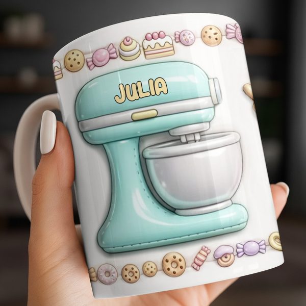Just A Girl Who Loves Baking With Mixer And Cupcakes - Personalized Custom Coffee Mug - COOK030_MG Just A Girl Who Loves Baking With Mixer And Cupcakes - Personalized Custom Coffee Mug - COOK030_MG