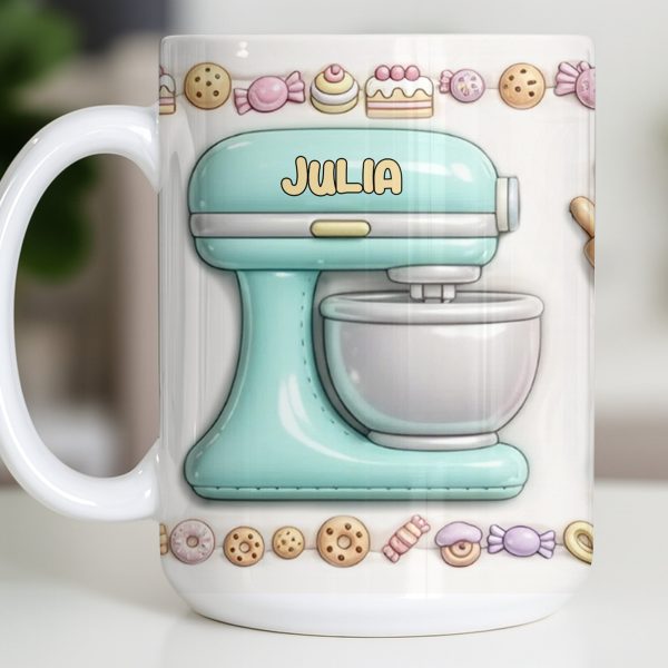 Just A Girl Who Loves Baking With Mixer And Cupcakes - Personalized Custom Coffee Mug - COOK030_MG Just A Girl Who Loves Baking With Mixer And Cupcakes - Personalized Custom Coffee Mug - COOK030_MG
