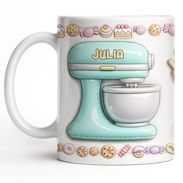 Just A Girl Who Loves Baking With Mixer And Cupcakes - Personalized Custom Coffee Mug - COOK030_MG Just A Girl Who Loves Baking With Mixer And Cupcakes - Personalized Custom Coffee Mug - COOK030_MG