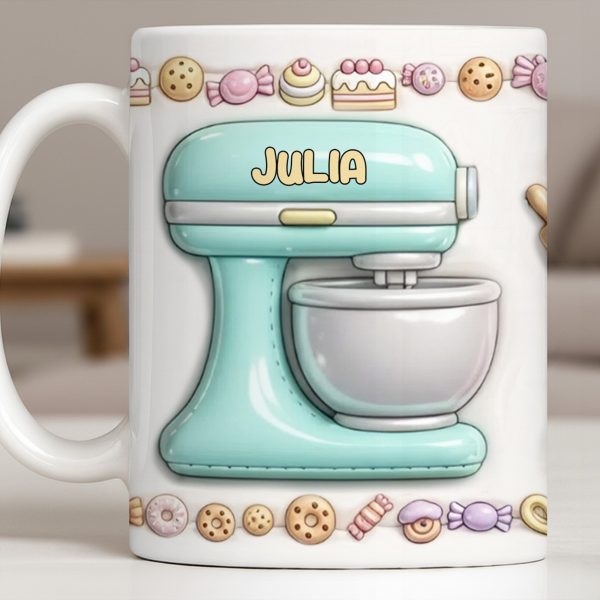 Just A Girl Who Loves Baking With Mixer And Cupcakes - Personalized Custom Coffee Mug - COOK030_MG Just A Girl Who Loves Baking With Mixer And Cupcakes - Personalized Custom Coffee Mug - COOK030_MG