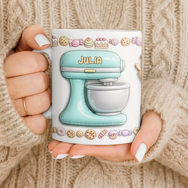 Just A Girl Who Loves Baking With Mixer And Cupcakes - Personalized Custom Coffee Mug - COOK030_MG Just A Girl Who Loves Baking With Mixer And Cupcakes - Personalized Custom Coffee Mug - COOK030_MG