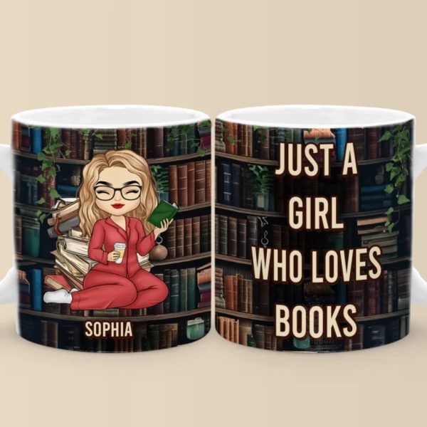 Just A Girl Who Loves Book - Personalized Custom Mug - Christmas Gift For Book Lovers Just A Girl Who Loves Book - Personalized Custom Mug - Christmas Gift For Book Lovers