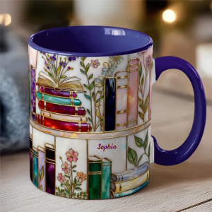 Just A Girl Who Loves Books - Personalized Accent Mug - Gift For Her HH01