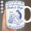 Just A Girl Who Loves Books And Dogs - Personalized White Edge-to-Edge Mug Just A Girl Who Loves Books And Dogs - Personalized White Edge-to-Edge Mug