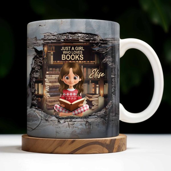 Just A Girl Who Loves Books And Reading - Personalized Custom Coffee Mug - BLV060_MG Just A Girl Who Loves Books And Reading - Personalized Custom Coffee Mug - BLV060_MG