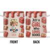 Just A Girl Who Loves Books, Hearts and Books Design - Personalized Custom Coffee Mug - READ001_MG Just A Girl Who Loves Books, Hearts and Books Design - Personalized Custom Coffee Mug - READ001_MG