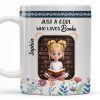 Just A Girl Who Loves Books With Floral Design - Personalized Custom Coffee Mug - BLV056_MG Just A Girl Who Loves Books With Floral Design - Personalized Custom Coffee Mug - BLV056_MG