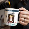 Just A Girl Who Loves Books With Floral Design - Personalized Custom Coffee Mug - BLV056_MG Just A Girl Who Loves Books With Floral Design - Personalized Custom Coffee Mug - BLV056_MG