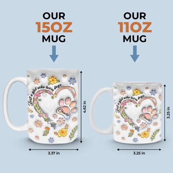 Just A Girl Who Loves Dogs - Dog Personalized Custom 3D Inflated Effect Printed Mug - Mother's Day, Gift For Pet Owners, Pet Lovers Just A Girl Who Loves Dogs - Dog Personalized Custom 3D Inflated Effect Printed Mug - Mother's Day, Gift For Pet Owners, Pet Lovers