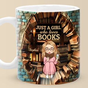 Just A Girl With A Heart Full Of Stories - Personalized Custom Mug - Christmas Gift For Book Lovers