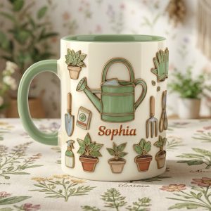 Just Loves Gardening - Personalized Accent Mug - Gift For Garden Lover HH01