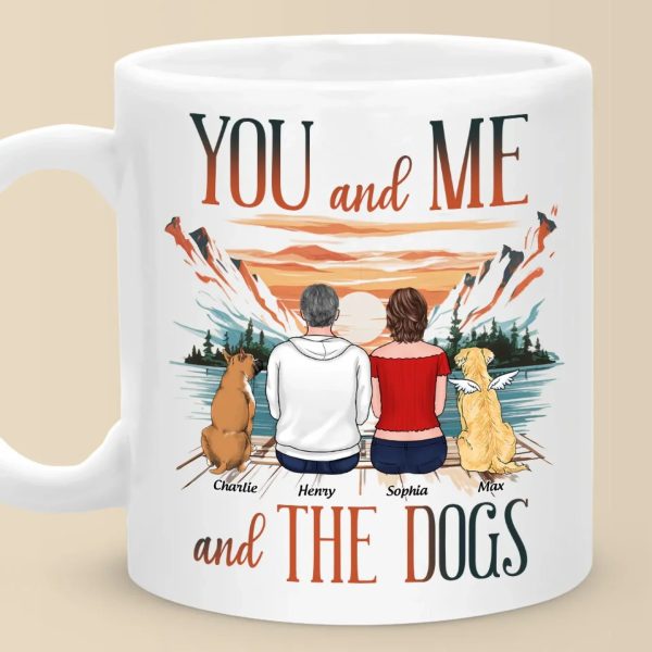 Just You, Me, And Wagging Tails - Couple Personalized Custom Mug - Gift For Husband Wife, Anniversary, Pet Owners, Pet Lovers Just You, Me, And Wagging Tails - Couple Personalized Custom Mug - Gift For Husband Wife, Anniversary, Pet Owners, Pet Lovers