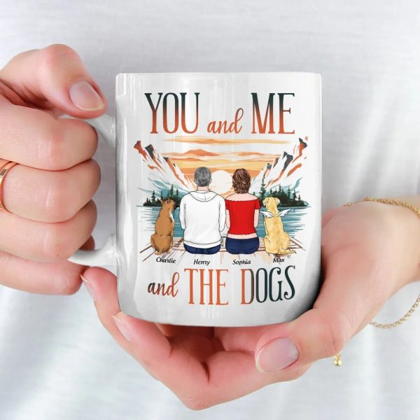 Just You, Me, And Wagging Tails - Couple Personalized Custom Mug - Gift For Husband Wife, Anniversary, Pet Owners, Pet Lovers Just You, Me, And Wagging Tails - Couple Personalized Custom Mug - Gift For Husband Wife, Anniversary, Pet Owners, Pet Lovers