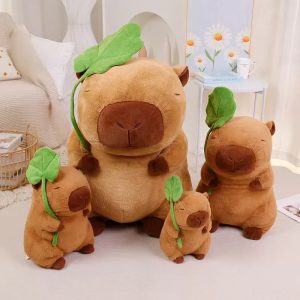 Kawaii Cartoon Lotus Leaf Capybara Plush Toy - Soft Pillow Gift