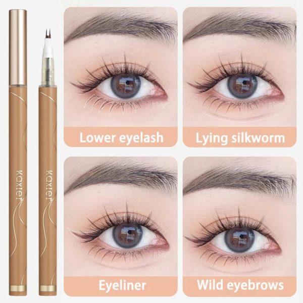 Kaxier Double Tip Waterproof Liquid Eyeliner For Eye Makeup Slim Dual-Ended Cattle Fur Pencil Pen For Lower Lashes