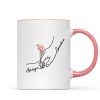 Kids Holding Grandma Mom Hand Birth Month Flowers Personalized Mug