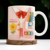 Kindergarten Teacher, Flower, Pencil, Scissors, Shirt with Tie - Personalized Custom Coffee Mug - TEACH004_MG