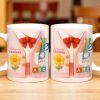 Kindergarten Teacher, Flower, Pencil, Scissors, Shirt with Tie - Personalized Custom Coffee Mug - TEACH004_MG