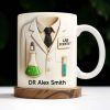 Lab Scientist, Lab Coat and Test Tubes - Personalized Custom Coffee Mug - DOC003_MG